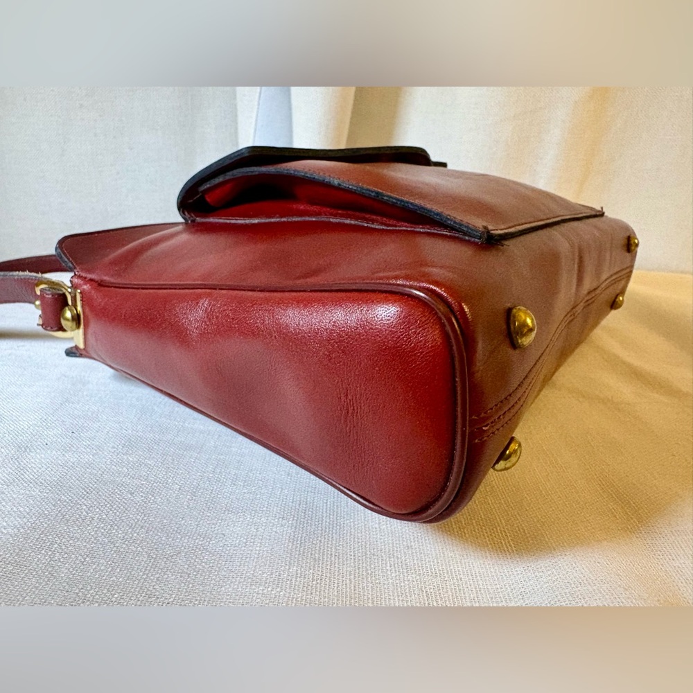 Vintage Etienne Aigner Handmade Oxblood Red Leather Shoulder Bag Purse RARE EUC - Picture 8 of 14